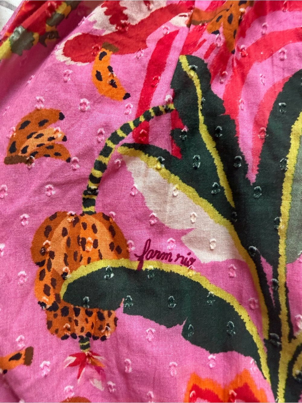Farm Rio Pink Leopard Forest Open-Back Midi Dress - Size Large (L) - Picture 6 of 10